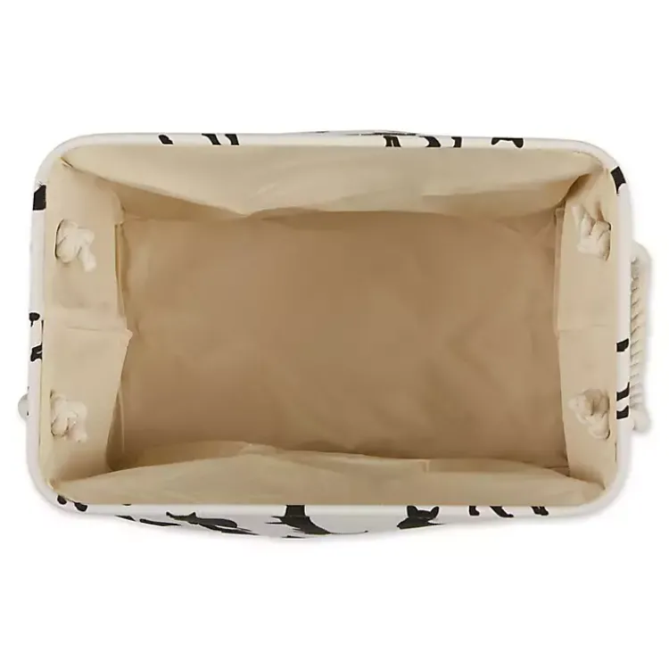 Baskets & Boxes>Kirklands Home Black and White Cat Rectangular Pet Bin