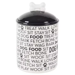 Kirklands Home Black and White Ceramic Canister Clearance