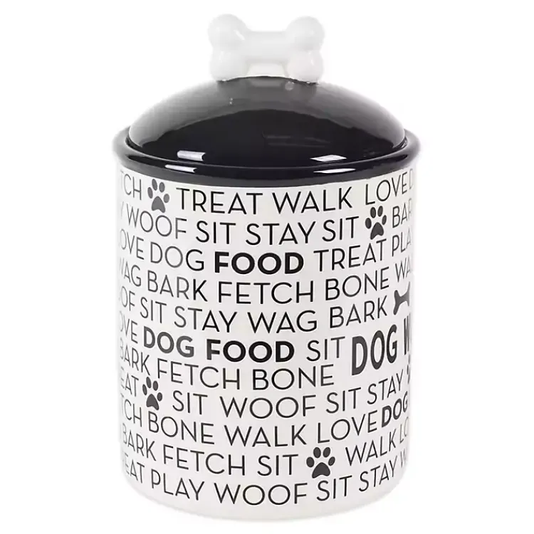 Kirklands Home Black and White Ceramic Canister Clearance