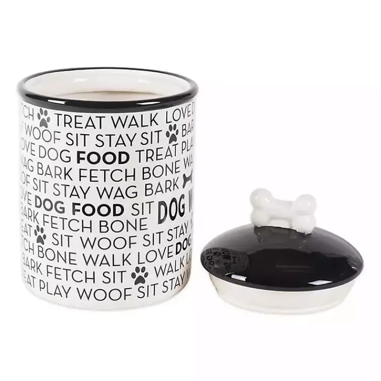 Kirklands Home Black and White Ceramic Canister Clearance