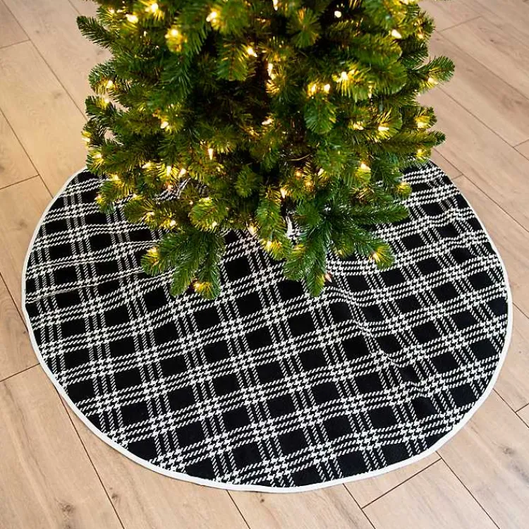 Christmas Tree Skirts & Collars>Kirklands Home Black and White Check Christmas Tree Skirt