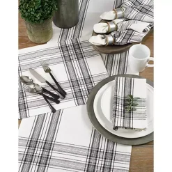Kirklands Home Black and White Classic Plaid Placemats, Set of 4 Online