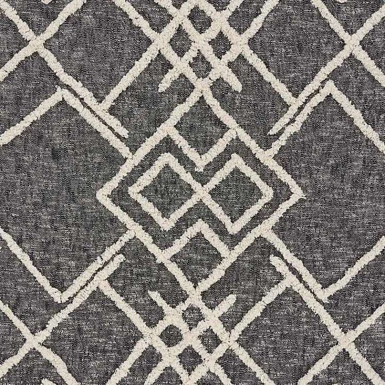 Blankets & Throws>Kirklands Home Black and White Cotton Geometric Tufted Throw