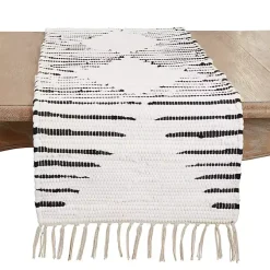 Kirklands Home Black and White Diamond Table Runner Discount
