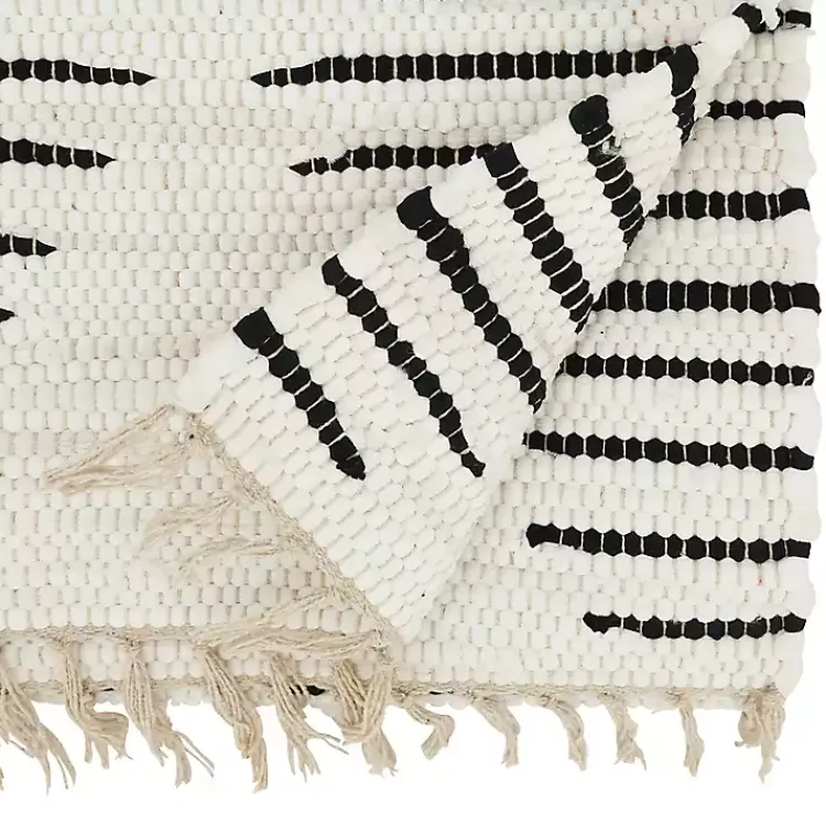 Kirklands Home Black and White Diamond Table Runner Discount