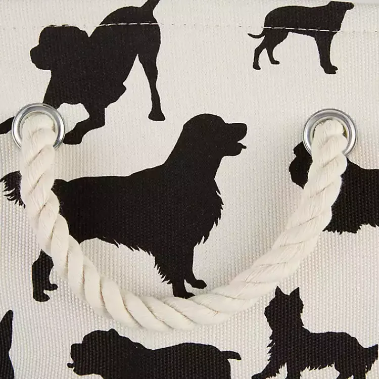 Baskets & Boxes>Kirklands Home Black and White Dog Rectangular Pet Bin