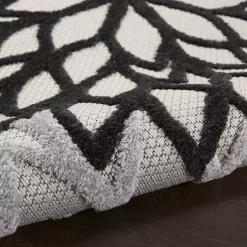 Kirklands Home Black and White Floral Outdoor Area Rug, 7x10 Hot
