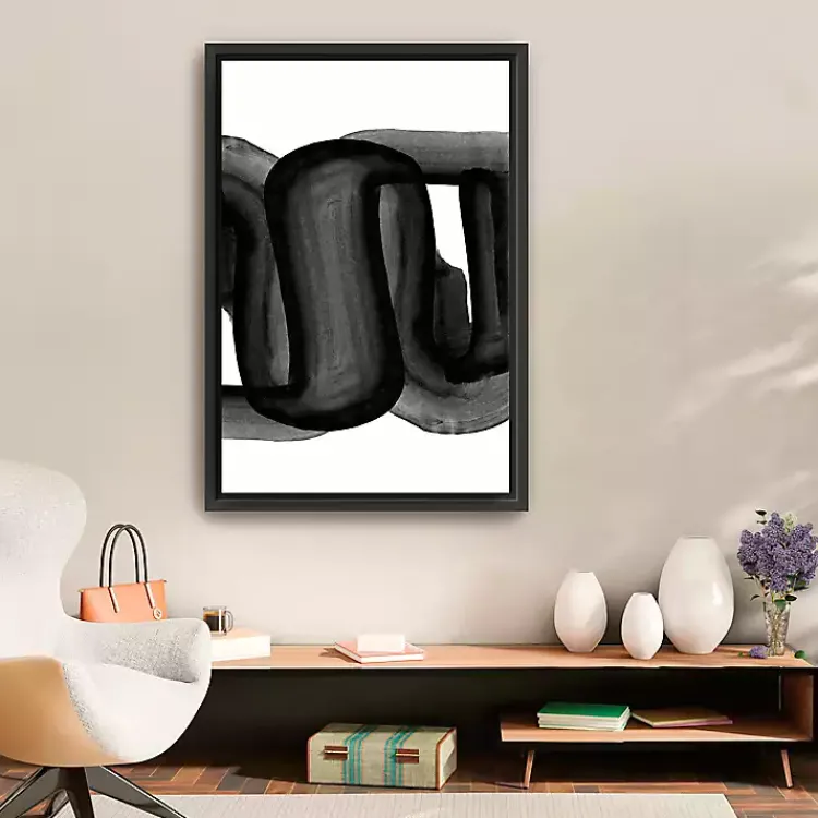 Kirklands Home Black and White Flow Bend Framed Canvas Art Print Best