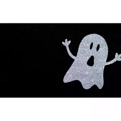 Halloween>Kirklands Home and White Ghost Doormat Black