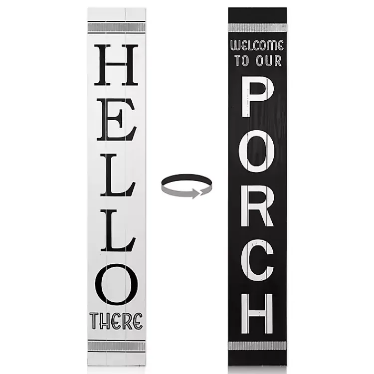 Kirklands Home Black and White Hello There Porch Board Discount