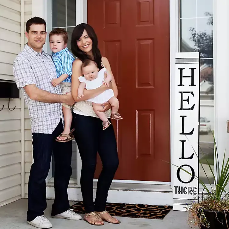Kirklands Home Black and White Hello There Porch Board Discount
