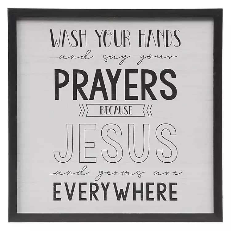Kirklands Home Black and White Jesus and Germs Plaque Best