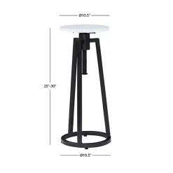 Kirklands Home Black and White Marble Adjustable Drink Table Best