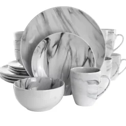 Kirklands Home Black and White Marble 16-pc. Dinnerware Set Sale