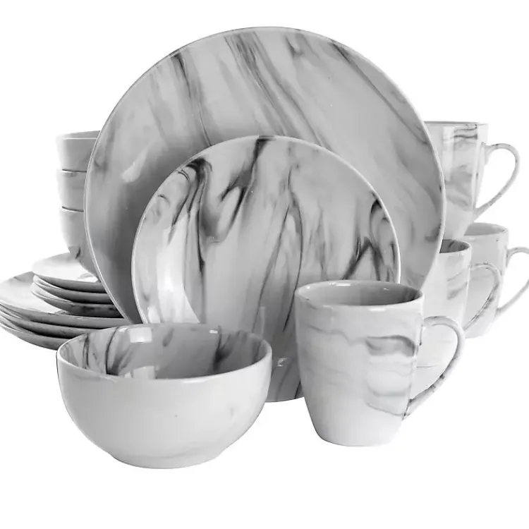 Kirklands Home Black and White Marble 16-pc. Dinnerware Set Sale