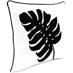 Kirklands Home Black and White Palm Leaf Outdoor Pillow
