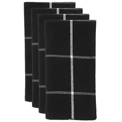 Kirklands Home Black and White Plaid Cotton Napkins, Set of 4 Best