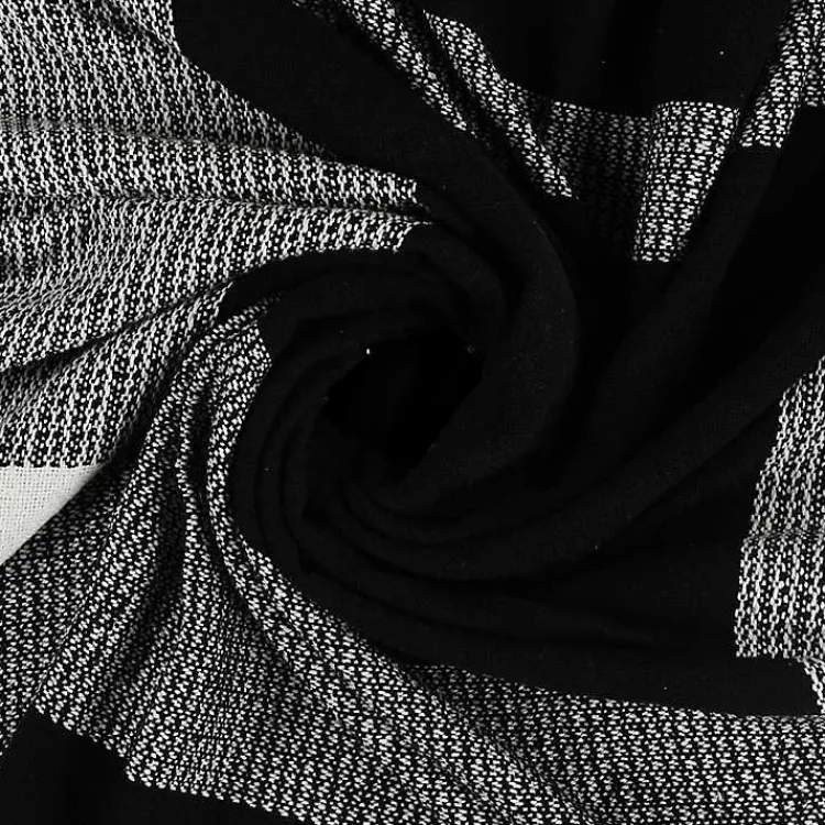 Blankets & Throws>Kirklands Home Black and White Plaid Organic Cotton Throw