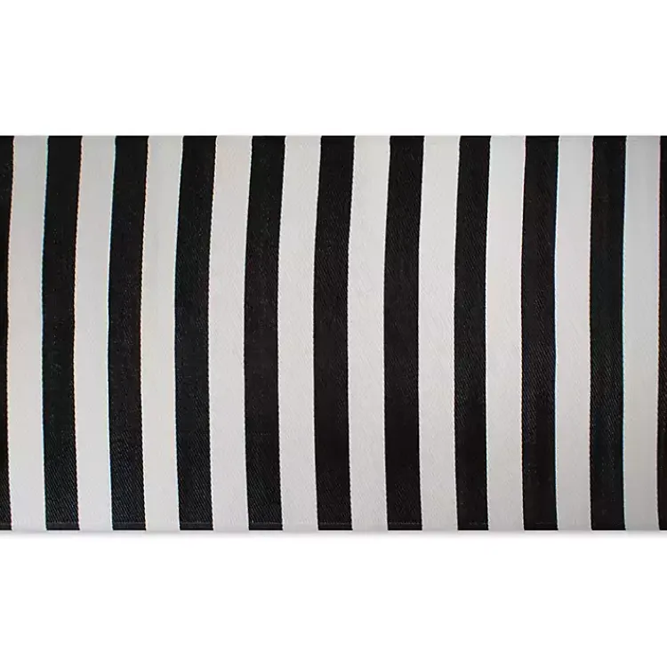 Kirklands Home Black and White Rugby Stripe Outdoor Area Rug, 5x8 Sale