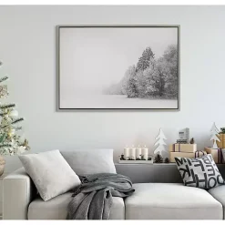 Kirklands Home Black and White Snow Day Framed Canvas Art Print Clearance