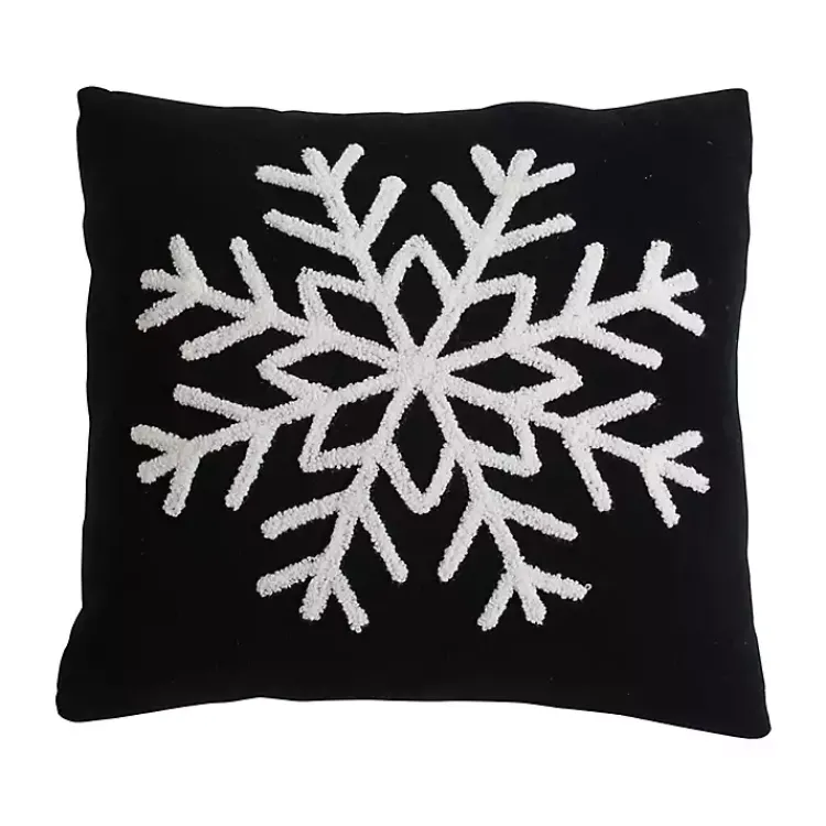 Christmas Pillows>Kirklands Home Black and White Snowflake Christmas Pillow