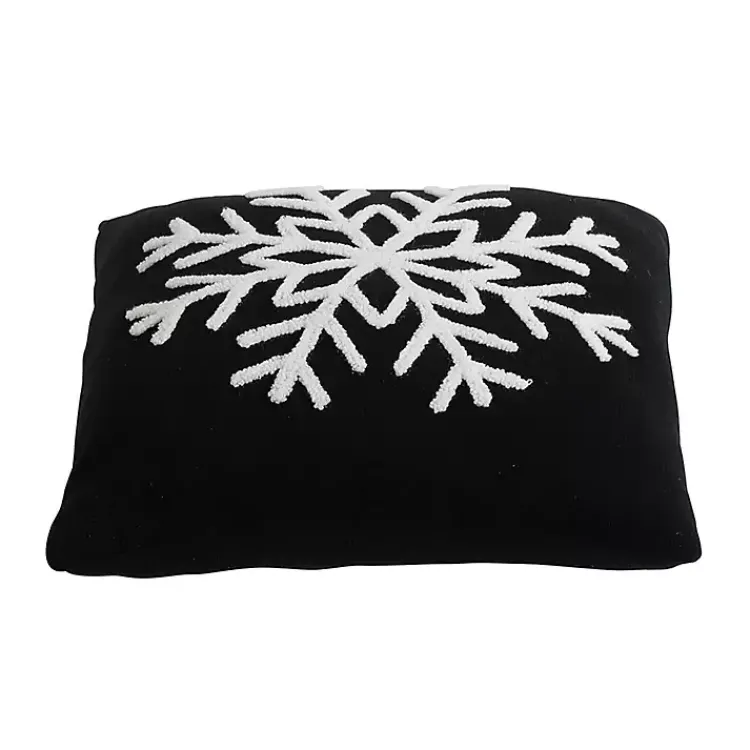 Christmas Pillows>Kirklands Home Black and White Snowflake Christmas Pillow