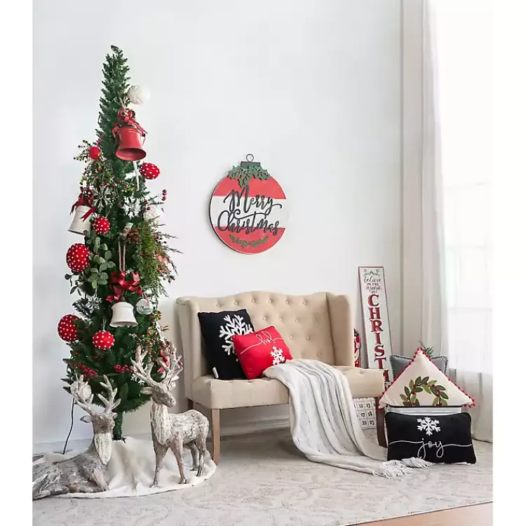 Christmas Pillows>Kirklands Home Black and White Snowflake Christmas Pillow