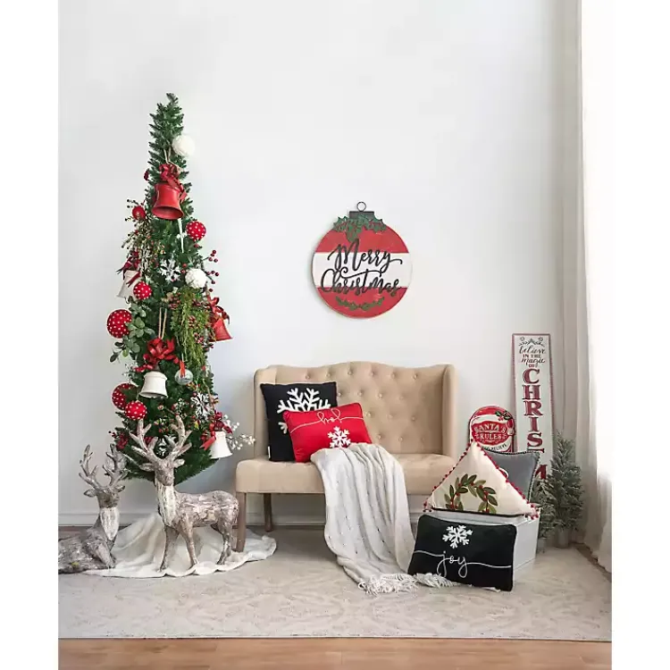 Christmas Pillows>Kirklands Home Black and White Snowflake Christmas Pillow
