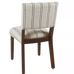 Kirklands Home Black and Striped Dining Chairs, Set of 2 White