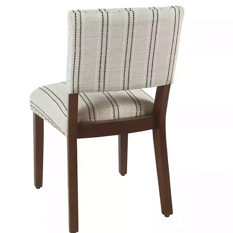 Kirklands Home Black and Striped Dining Chairs, Set of 2 White