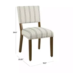 Kirklands Home Black and Striped Dining Chairs, Set of 2 White