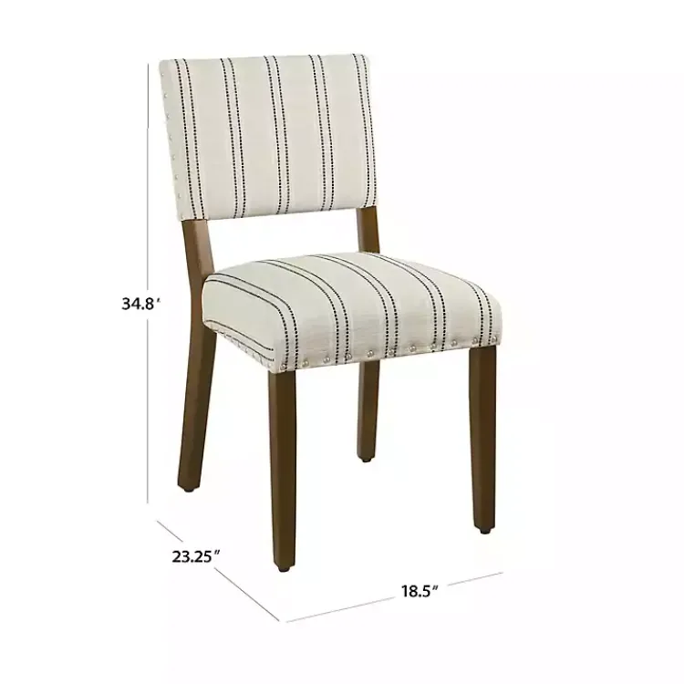 Kirklands Home Black and Striped Dining Chairs, Set of 2 White
