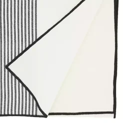 Kirklands Home Black and White Striped Table Runner New