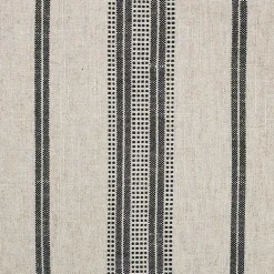 Kirklands Home Black and White Striped Upholstered Ottoman New