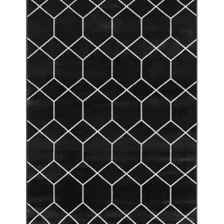 Kirklands Home Black and White Trellis Woven Area Rug, 6x9 Best