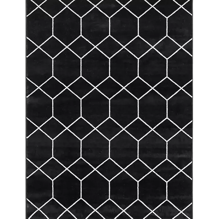 Kirklands Home Black and White Trellis Woven Area Rug, 8x10 Online