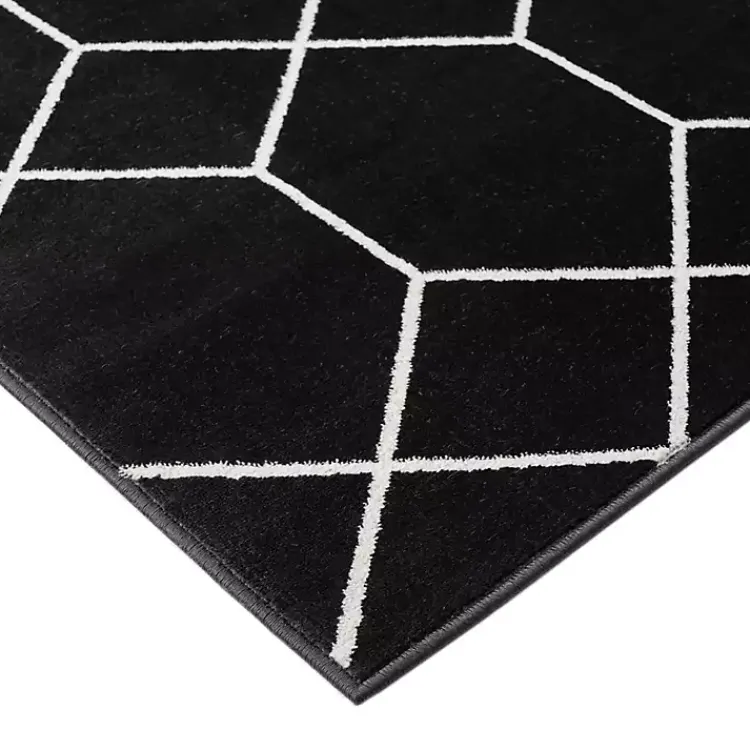Kirklands Home Black and White Trellis Woven Area Rug, 8x10 Online