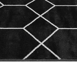 Kirklands Home Black and White Trellis Woven Area Rug, 8x10 Online