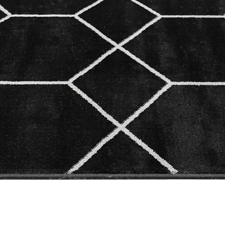 Kirklands Home Black and White Trellis Woven Area Rug, 8x10 Online