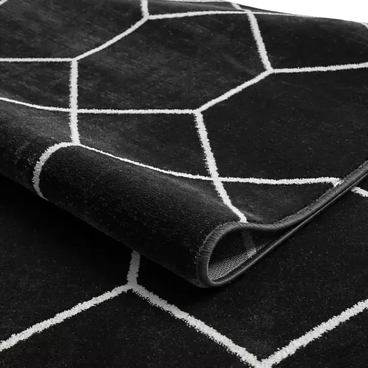 Kirklands Home Black and White Trellis Woven Area Rug, 8x10 Online