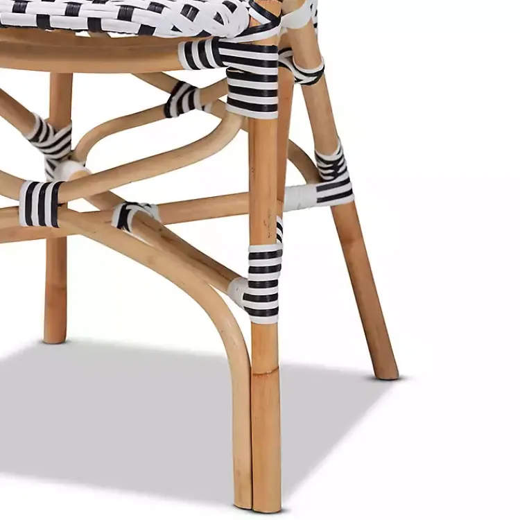 Kirklands Home Black and White Woven Dining Chairs, Set of 2 Clearance
