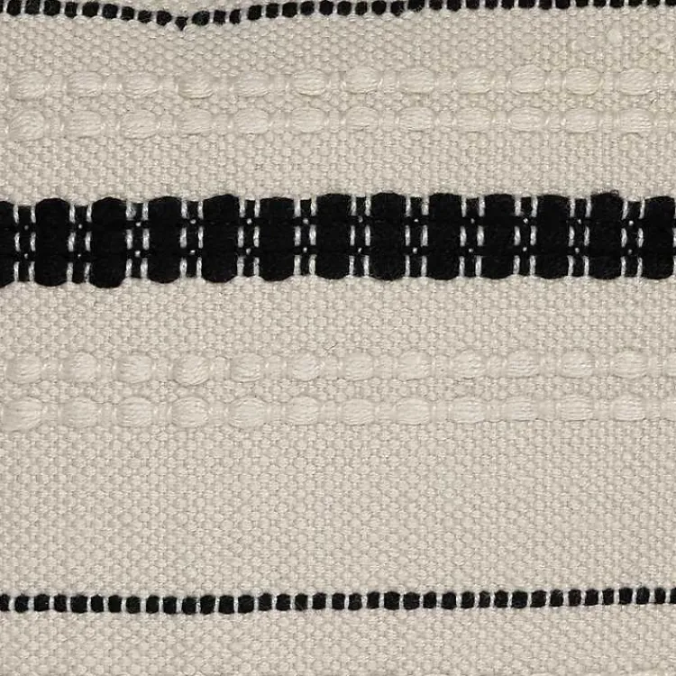 Kirklands Home Black and White Woven Stripe Indoor/Outdoor Pillow Discount