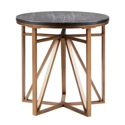 Kirklands Home Antique Bronze Kayden Round Accent Table Black Hot