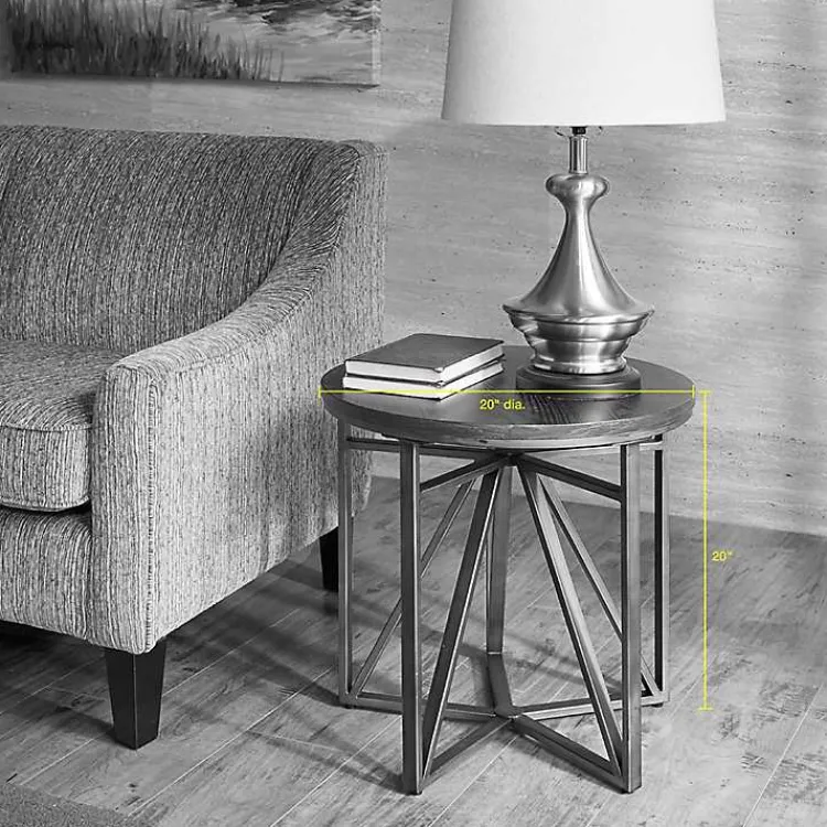 Kirklands Home Antique Bronze Kayden Round Accent Table Black Hot