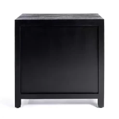 Kirklands Home Arch Cane and Wood Cabinet Black Discount