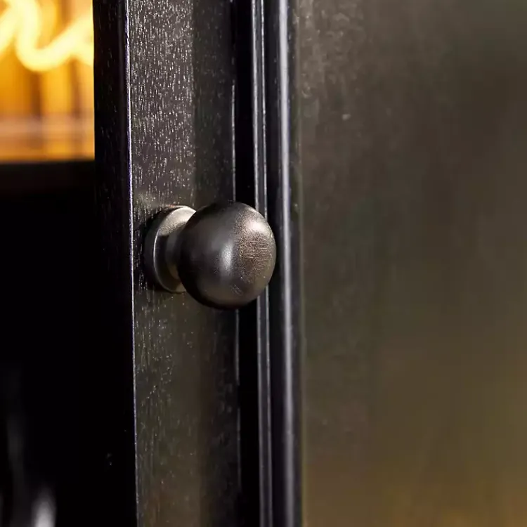 Kirklands Home Black Arch Wood Bar Cabinet Outlet