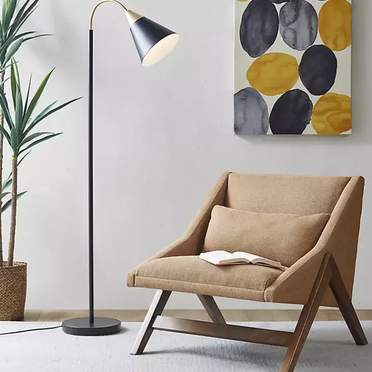 Kirklands Home Arched Cone Shade Floor Lamp Black Hot