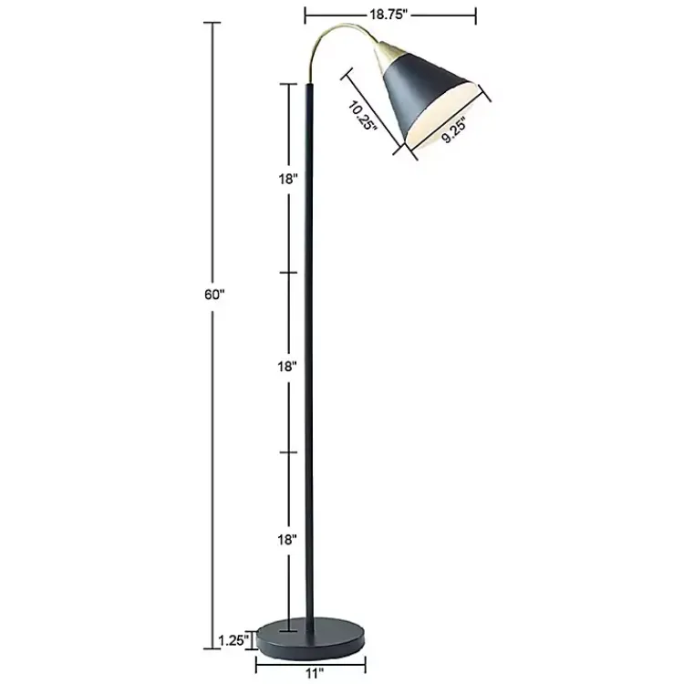 Kirklands Home Arched Cone Shade Floor Lamp Black Hot