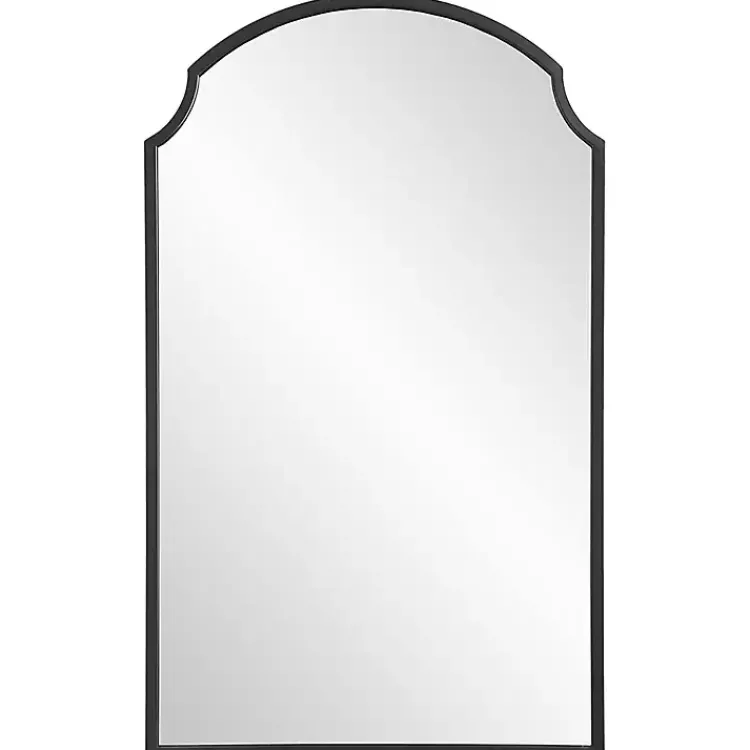 Kirklands Home Arched Scallop Edge Wall Mirror Black Clearance