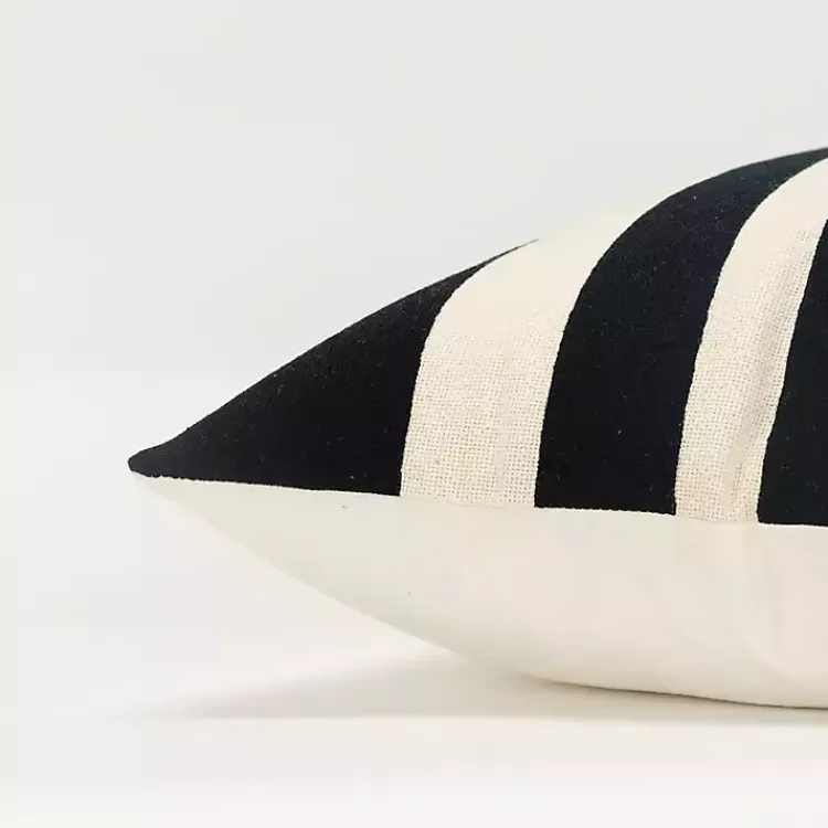 Pillows>Kirklands Home Black Asymmetrical Linear Throw Pillow